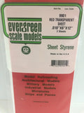 Evergreen - EG9901 - Polystyrene Sheet - Transparent Red - 0.010" - 2pc