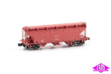 NSWGR NPLF Clinker Cement Hopper - Red - 5 Pack (N Scale)