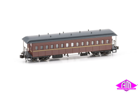 FO Passenger Cars - Indian Red - Interurban Elliptical Roof - Late - Twin Pack (N Scale)