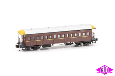 FO Passenger Cars - Indian Red - Suburban Mansard Roof - Late - Twin Pack (N Scale)