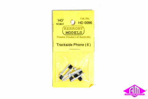 KM-HD096 Trackside Phones (6 Paint White Post Black Phones)
