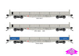 HWO Open Wagon Weathered QR Grey 2000s, 3 Wagon Pack (Pack 4 HO 16.5mm)