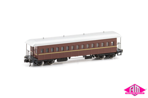 FO Passenger Cars - Indian Red - Suburban Elliptical Roof - Late - Twin Pack (N Scale)