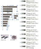 KA2-105 - Straight Track - 60mm 4pc (HO Scale)