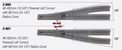 KA2-861 - Electric Turnout Track - Right #6 (HO Scale)