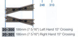 KA20-300 - Unitrack Crossing - Left 186mm - Radius 15 Degree (N Scale)