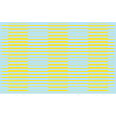 KD-3124 - #3124 Street Decal - Solid Dash Yellow Lines (HO Scale)