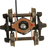 KD-593 - #593 Arch Bar Electrical Pickup Self Centering Caboose Trucks with 33" Smooth Back Wheels - HGC (HO Scale)