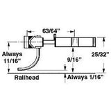 KD-746 - #746 Long Centerset Shank Metal Coupler with Plastic Draft Gear Box - Black 2pr (O Scale)