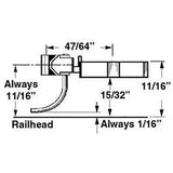 KD-747 - #747 Medium Underset Shank Metal Coupler with Plastic Draft Gear Box - Black 2pr (O Scale)