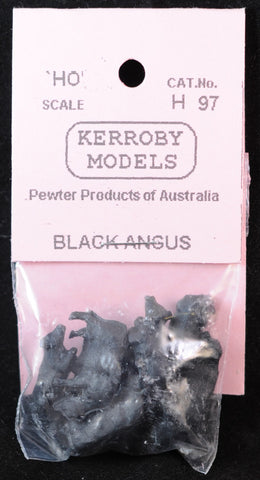 KM-H97 - Black Angus Cattle - 10pc (HO Scale)