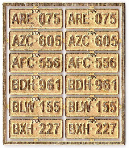 KRM-7001AB - NSW Vehicle Number Plates - Set A - B (7mm Scale)