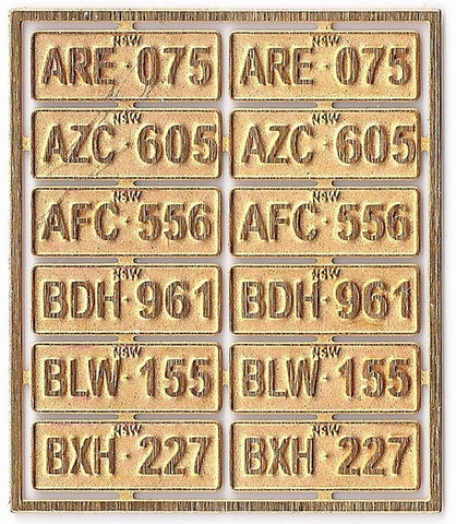 KRM-7001AB - NSW Vehicle Number Plates - Set A - B (7mm Scale)