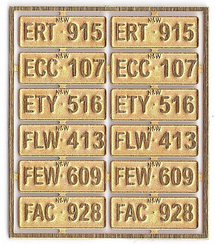 KRM-7001EF - NSW Vehicle Number Plates (Set E - F) (7mm Scale)
