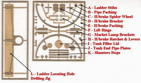 KRM-HO003 - Bogie Water Etched Brass Ladder Kit (HO Scale)