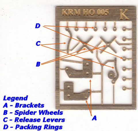KRM-HO005.5 - Brake Detail for "Austrains" K Wagon - 5pc (HO Scale)