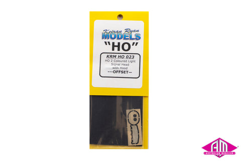 KRM-HO023 - 2 Coloured Light Signal Head with Hood - Offset (HO Scale)