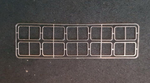 KRM-HO035 - Beclawat Windows - Centre Split -11.5mm x 7.3 mm - 10pc (HO Scale)