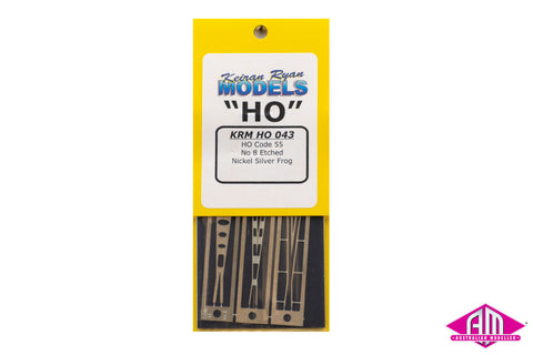 KRM-HO043 - Code 55 No. 8 Etched Nickel Silver Frog (HO Scale)