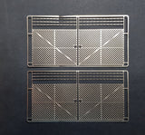 KRM-HO064 - Cyclone Fencing Large Gates with Barbed Wire - 4pc (HO Scale)