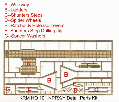 KRM-HO101 - NPRY/NPRX Cement Hopper Walkway and Ladder Kit (HO Scale)