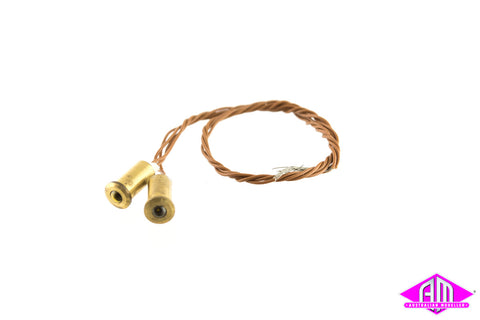 Brass Cased Headlights Amber 2pc L-775