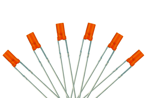 DCC Concepts LED-AMF3 - Flat Front Type (w/Resistors) Signal Amber - 6x 3mm