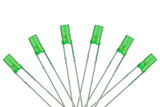 DCC Concepts LED-GRF3 - Flat Front Type - 3mm (w/Resistors) - Signal Green (6 Pack)