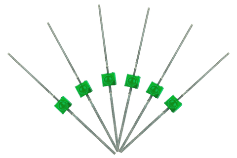 DCC Concepts LED-GRM - Mini Butterfly Type - 1.6mm (w/Resistors) - Green (6 Pack)