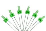 DCC Concepts LED-GRT - Tower Type - 2mm (w/resistors) - Green (6 Pack)