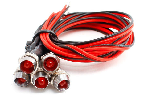 DCC Concepts LED-RDCP - Chrome Mounted Panel - Pre-Wired Red (6 Pack)
