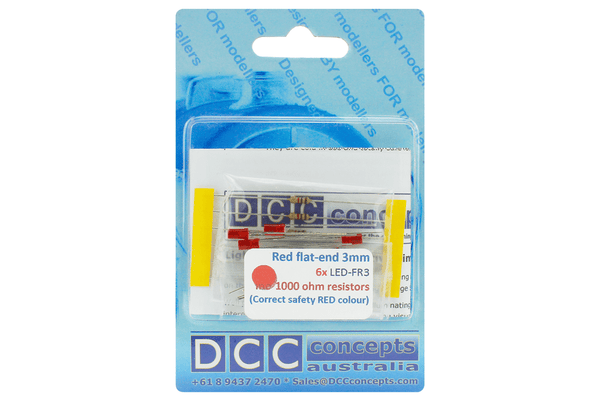 DCC Concepts LED-RDF3 - Flat Front Type - 3mm (w/Resistors) - Signal R ...