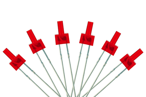 DCC Concepts LED-RDT - Tower Type - 2mm (w/Resistors) - Red (6 Pack)