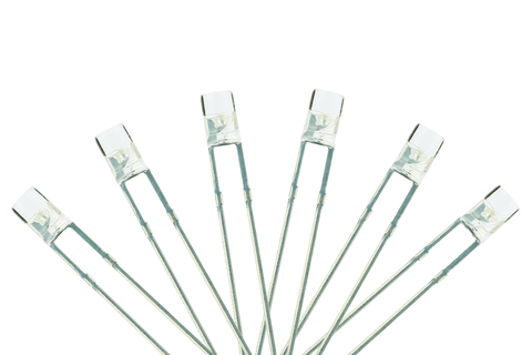 DCC Concepts LED-SWF3 - Flat Front Type - 3mm (w/Resistors) - Daylight White (6 Pack)