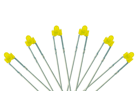 DCC Concepts LED-YLD - Panel Dot Type - 1.8mm (w/Resistors) - Yellow (6 Pack)