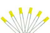 DCC Concepts LED-YLF3 - Flat Front Type - 3mm (w/Resistors) Signal Yellow (6 Pack)
