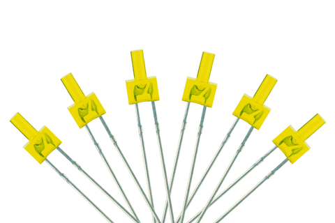 DCC Concepts LED-YLT - Tower Type - 2mm (w/Resistors) Yellow (6 Pack)