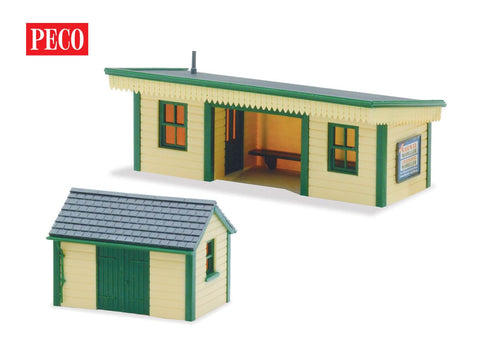 Peco - LK-16 - Station Platform Shelter and Hut - Timber (HO Scale)