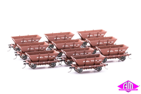 4 WHEEL ‘LL’ STEEL FRAME COAL HOPPERS, Pelton 10 pack LL01