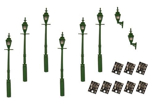 DCC Concepts LML-VPGGR - Value Pack - Gas Lamps - Green - 8pcs (HO Scale)