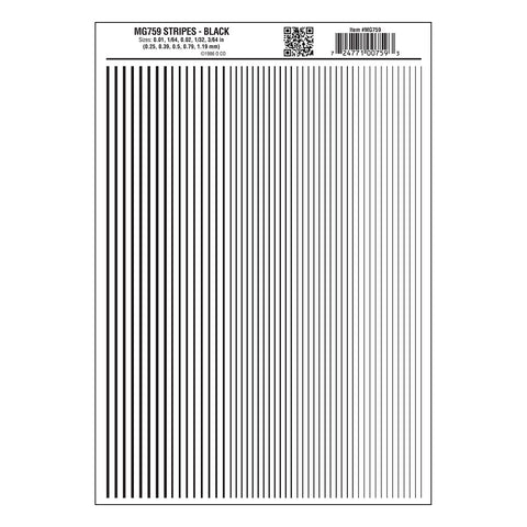 MG759 - Dry Transfer Stripes - Black