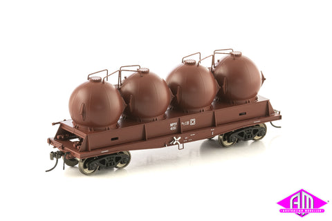 Fishbelly Underframe Wagon, NPTF Cement Hopper, SRA Red - 4 Car Pack NCH-39
