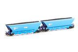 NHHH Coal Hopper, Pacific National Light Blue / Silver with small logos, 4 car pack NCH-99