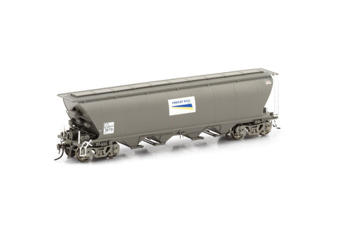 NGPF Grain Hopper, with Roofwalks - Wagon Grime with White Freight Rail Grain Logos - 4 Car Pack NGH-21