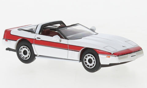 PCX870319 - Chevrolet Corvette C4 - White/Red - 1984 - Targa Roof (HO Scale)