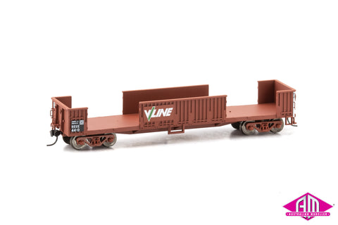 Powerline - RKUX Slab Steel Bogie Open Wagon (No Doors) #RKUX 44O V/Line (HO Scale)