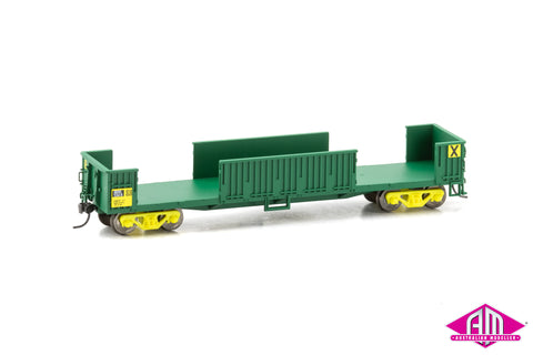 Powerline - RKBX Slab Steel Bogie Open Wagon (No Doors) #RKBX 534H AN Green (HO Scale)