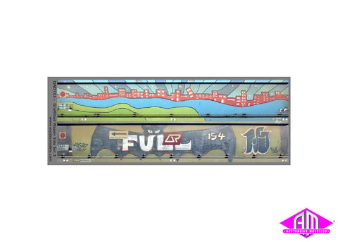 QRD153 - Graffitied Wagon Side Decals - Set 3 (HO Scale)