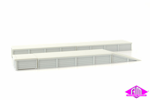 RC1002FRE NSWR Timber Platform - 3 x Straight Extensions, 1 x Ramp & 1 x Square End