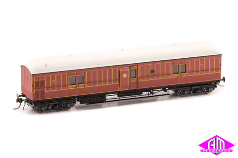 EHO Express Brake Van As Built, Full Panelling, Tuscan Red, Full lining, White lead roof EHO 645